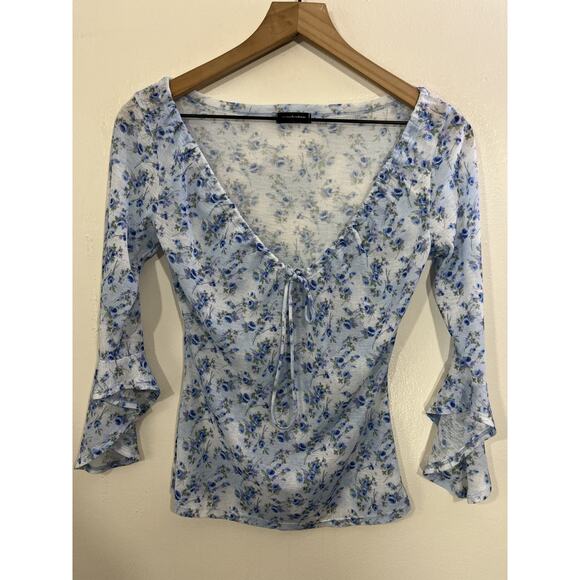 Y2K Coquette Romantic Fairy Floral Top M Cottagecore Goblin Whimsical Parisian - Picture 1 of 12